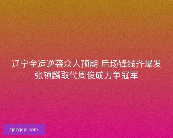 辽宁全运逆袭众人预期 后场锋线齐爆发张镇麟取代周俊成力争冠军