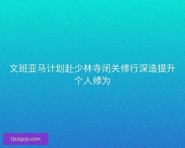 文班亚马计划赴少林寺闭关修行深造提升个人修为