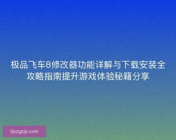 极品飞车8修改器功能详解与下载安装全攻略指南提升游戏体验秘籍分享