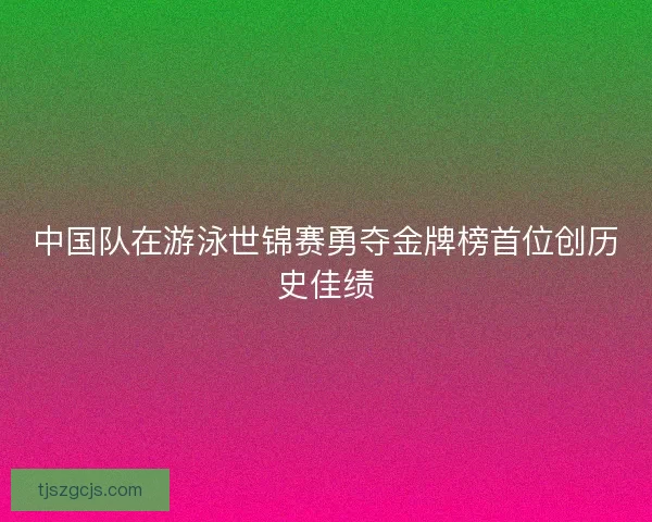 中国队在游泳世锦赛勇夺金牌榜首位创历史佳绩