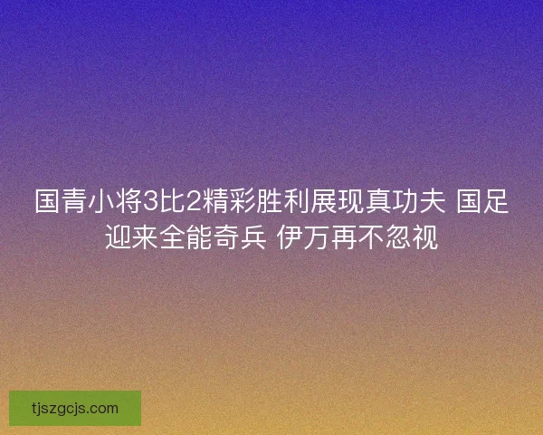 国青小将3比2精彩胜利展现真功夫 国足迎来全能奇兵 伊万再不忽视 国青小将3比2精彩胜利展现真功夫 国足迎来全能奇兵 伊万再不忽视