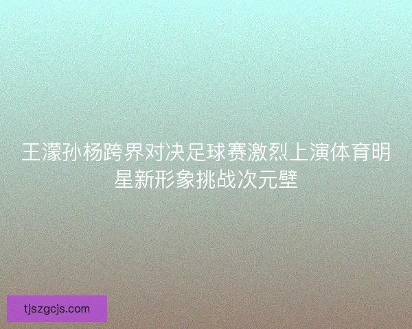 王濛孙杨跨界对决足球赛激烈上演体育明星新形象挑战次元壁