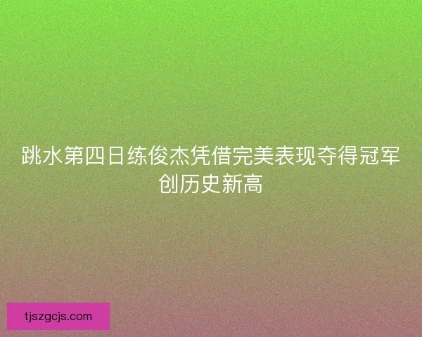 跳水第四日练俊杰凭借完美表现夺得冠军创历史新高 跳水第四日练俊杰凭借完美表现夺得冠军创历史新高